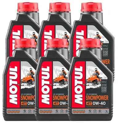 Motul Snowpower 6 Liters 0W-40 4T Motor Oils 4 Stroke 100% Synthetic 6 X 1L • $79.95