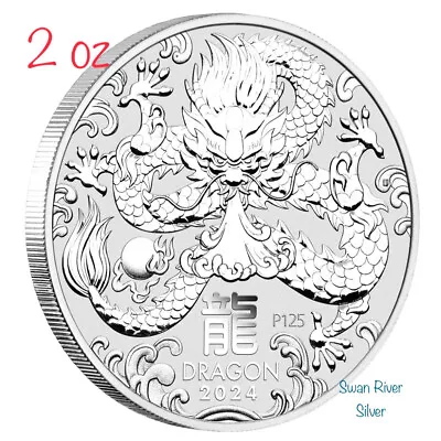 2024 Lunar Dragon 2 Oz Silver Coin • $120