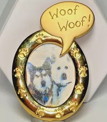 Dog Photo Brooch For Dog Moms Dads JJ Jonette Jewelry VTG Gold Tone FREE SHIP • $14.99