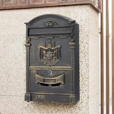 Aluminium Letter Box Post Mail Box Wall Mounted Post Box Lockable With 2 Keys • £21.95