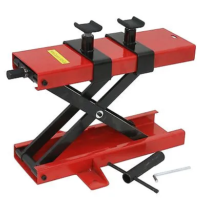 1100LB Motorcycle Center Scissor Lift Jack Hoist Stand 2 Removable Frame Adapter • $52.58