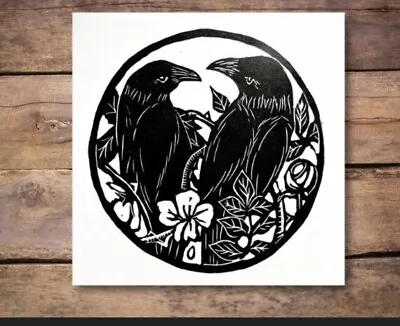 Two Crows Original Lino Print • £12