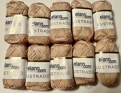 Elann Lustrado Yarn. Brazil. Lot Of 10 Skeins 185 Yds Ea. 100% Gassed Cotton. • $50