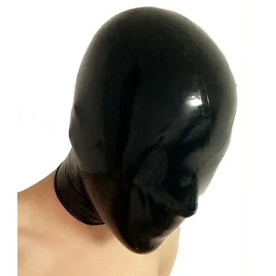 Latex Hood Full Enclosure Rubber Mask Back Zipper Catsuit Wear Costume UNISEX • $36.83