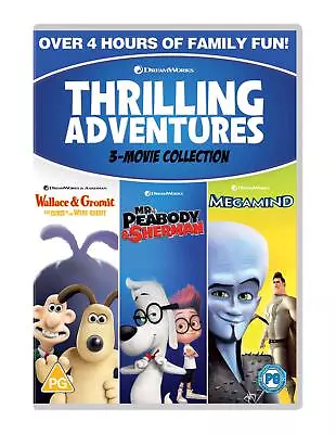 Thrilling Adventures (Wallace & Gromit: Curse / Megamind) DVD 2020 UK NEW Sealed • £5.36