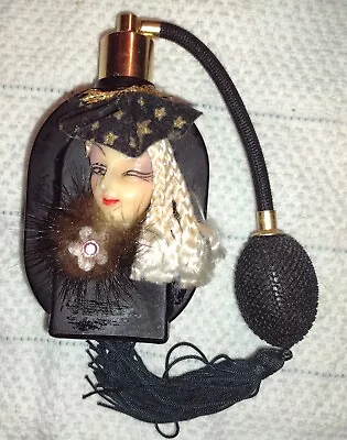 Vintage Black Art Deco Perfume Atomizer Bottle • $10