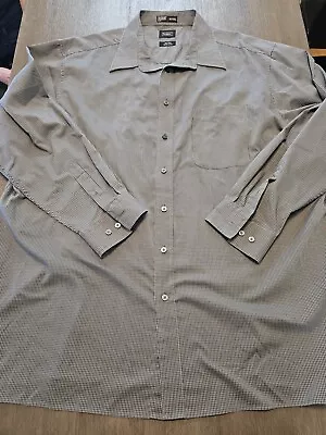 Haggar Men's Grey Checkered Long Sleeve Dress Shirt Size 2XLT • $4.99
