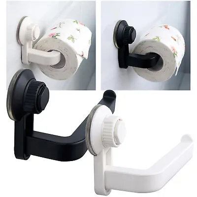 $4.99 • Buy Suction Cup Wall Mounted Toilet Paper Tissue Roll Holder Stand Towel Storage
