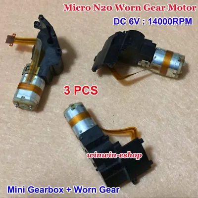 3PCS DC6V 14000RPM Mini Worm Gear N20 Motor Gearbox Reduction DIY Monitor Camera • $2.64