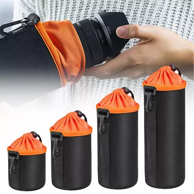 Waterproof Soft Neoprene Camera Lens Pouch Bag Drawstring Protector Case • £5.69