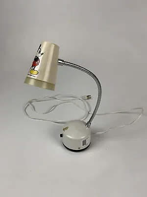 Mid Century Norelco Gooseneck Mini Desk Lamp Space Age - Mickey Mouse Sticker • $35