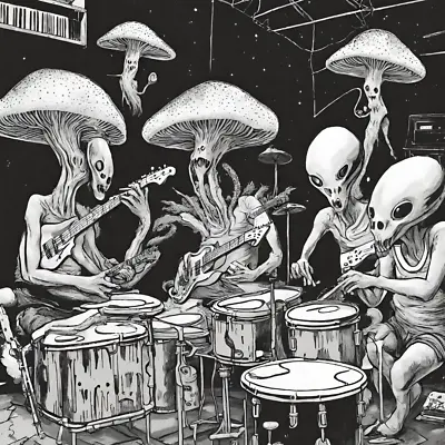 Alien/UFO Band Practice Canvas Wall Art Print Framed Picture Decor • $49.99