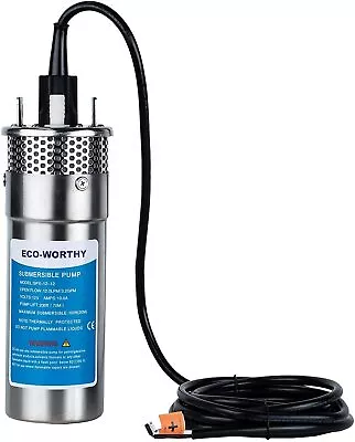 12V DC Stainless Solar Powered Submersible Water Well Pump For Garden Farm Pond • £68.64