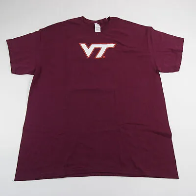 Virginia Tech Hokies Gildan Heavy Cotton Short Sleeve Shirt Men's Maroon Used • $5.60