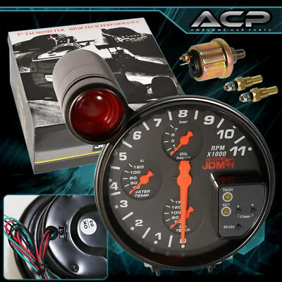 4 In 1 Tachometer 5  Gauge RPM Oil Water Temperature Pressure BK For Volvo Audi • $53.99