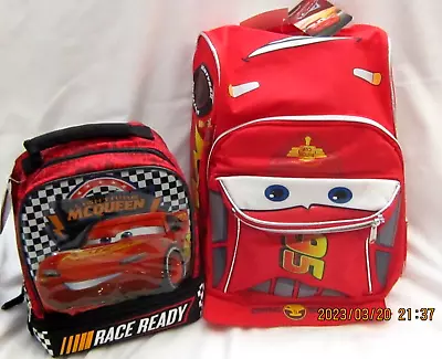 Unisex Lightning McQueen Red 12  Red Backpack&Matching Insulated Lunchbox-New! • $129.99