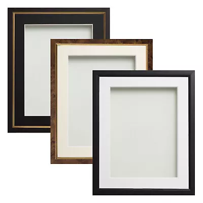 Black Gold Walnut Effect Picture Photo Frames With Choice Of Mount Colours • £8.52