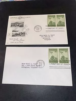 US FDC 929 Pair IWO JIMA 1945 Washington DC SADWORTH Cachet Lot Of 2 Fdc • $4.99