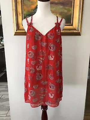 CAbi Nantucket Cami Tank Top Women’s Red All Over Print Sleeveless Size M • $19.99