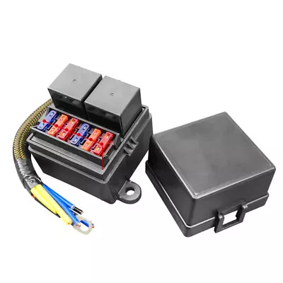 Car Fuse Relay Box Pre-wired Waterproof With 2pcs 4-Pin 80A Relays 6 Fuses Trims • $26.90