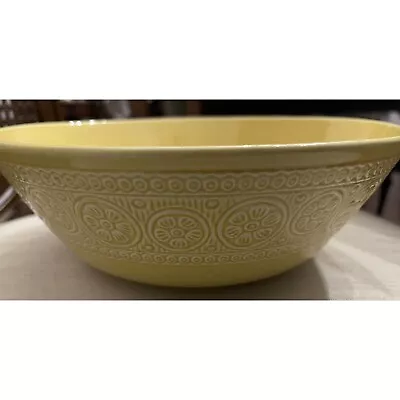 LAVENO DIAMONDSTONE Italy Bowl Salad Serving Pasta Yellow Embossed Flowers 10  • $29.86