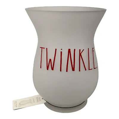 $22.99 • Buy Rae Dunn Christmas Twinkle Frosted Hurricane Lamp Candle Holder Vase 8 