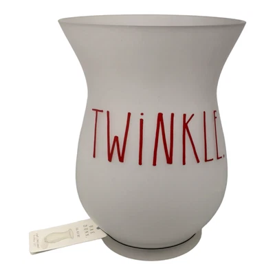 $22.99 • Buy Rae Dunn Christmas Twinkle Frosted Hurricane Lamp Candle Holder Vase 8 