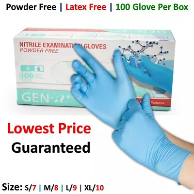 100 Disposable Nitrile Gloves Powder Latex Free MULTI PURPOSE Box Of 100 Gloves • £0.99