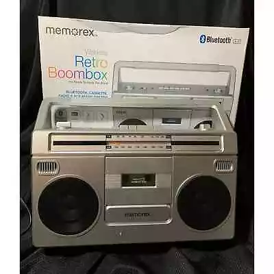 Memorex MBCA300S Retro Bluetooth Boombox W Cassette Player/Recorder Radio *READ* • $69.89