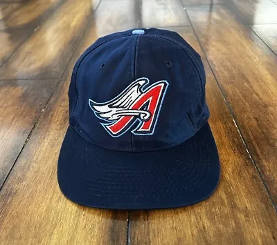 Vintage Anaheim Angels MLB Snapback Hat Cap Logo 7 Navy Wings • $22.99