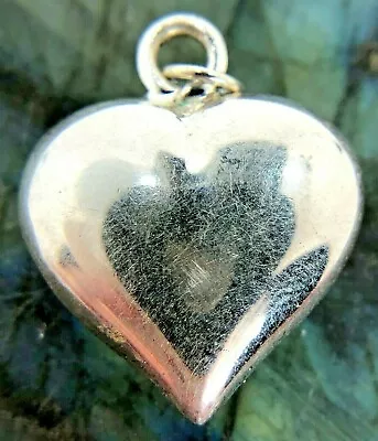 Vintage Sterling Silver Heart Charm Or Pendant 1.4 Grams • $17.60