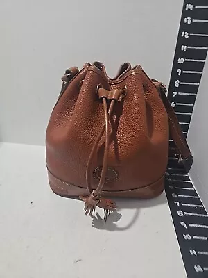 Dooney And Bourke Women's Tan Leather Oval Shoulder Bag Size Large-XL • $36.96