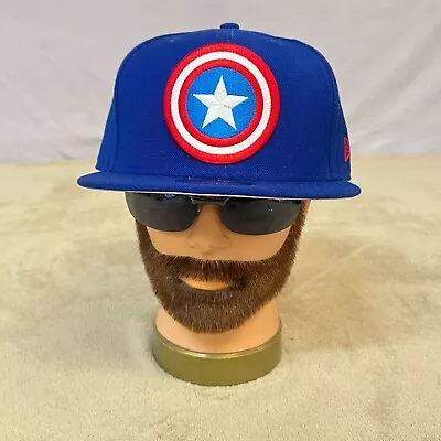 Captain America Marvel Snapback Ball Cap New NWT Blue Shield Logo New Era [**] • $19.95