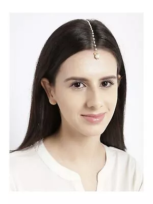 Indian Ethnic Gold Tone Pearl Forehead Maang Tikka Jewellery By One Get One Free • $21.93