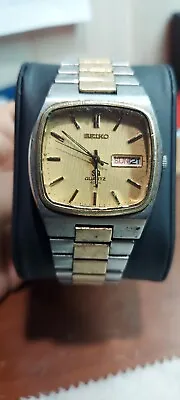 Seiko Sq 4004 Two Tone Gold Dial Square Face Mens Vintage 1970s Watch Quartz • $39.99