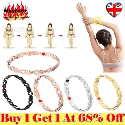 Women Magnetic Bracelet Arthritis Pain Relief Weight Loss Therapy Jewelry Gift • £3.59