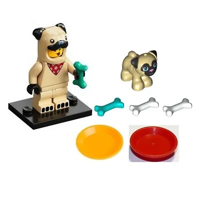$17.95 • Buy NEW LEGO Pug Costume Guy From Series 21 With LEGO Pug Dog And Bones - RARE Parts