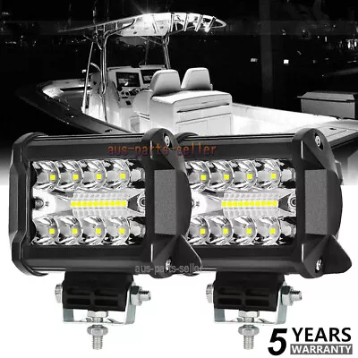 2PCS 4'' Spreader LED Lights Pods Spot Lights Marine Deck Mask Lights Boat 12V • $14.84