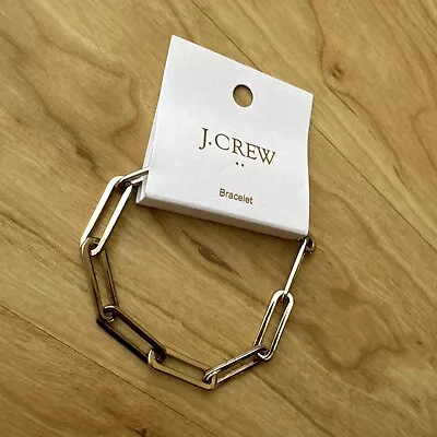 J. Crew Paper Clip Link Bracelet Adjustable Chain Length Nwt Ax197 Gold Tone • $12.99