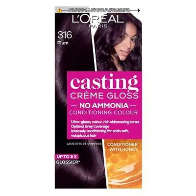 £24.95 • Buy 3 X L'Oreal Casting Creme Gloss Semi-Permanent Hair Colour 316 Plum