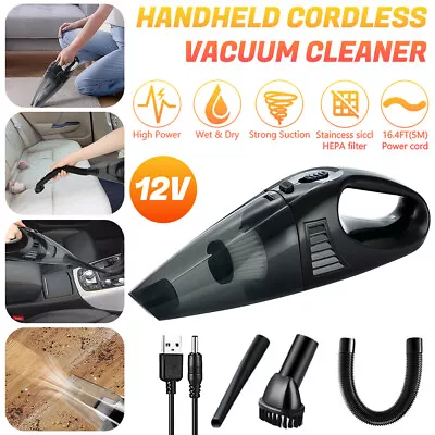 $23.99 • Buy Cordless USB Rechargeable Hand Held Vacuum Cleaner Wet Dry Car Auto Home Duster