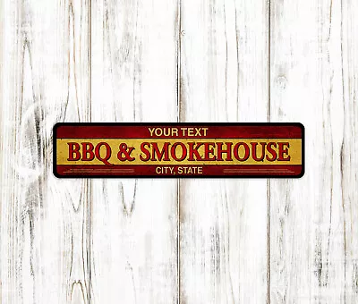 Personalized BBQ Sign Smokehouse Gift For Dad Patio Man Cave Smoke 104182002064 • $19.95