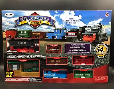 EZTEC Grand Canyon Express Electric Train Set -Santa Fe Locomotive  54 Piece Set • $126.52