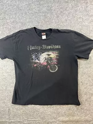 Harley Davidson Mens T Shirt Size 2XL Black Short Sleeve Motorcycle Print • $14