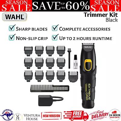 Wahl Mens LITHIUM Beard Trimmer 2 Hours Cordless Beard Hair Cut Shaver Trim Set • $84.31