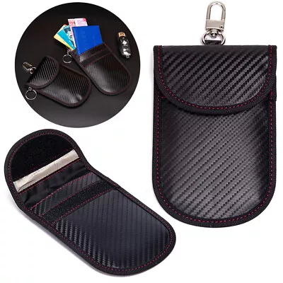 2PC Faraday Bag For Key Fob - Car RFID Signal Blocking Carbon Fiber Texture • $12.89