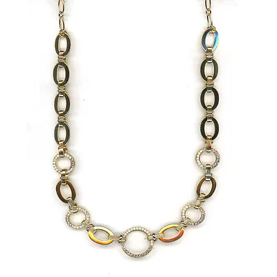 Mariana Necklace Shimmering Chain Encrusted Clear & White Opal Austrian Cryst... • $278
