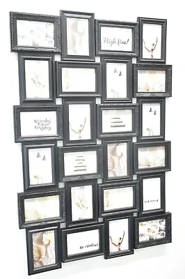 24 Photos Multi Picture Wall Frame 6x4 Photo Multi Photo Frame 24-Aperture Black • £32.99