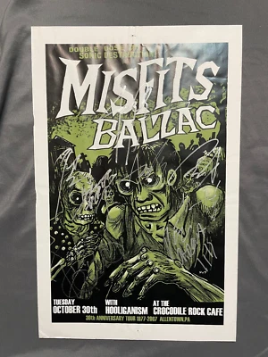 $99.99 • Buy Misfits Balzac Autographed Show Poister 2008 Allentown Jerry Only Jeff Lamm Punk