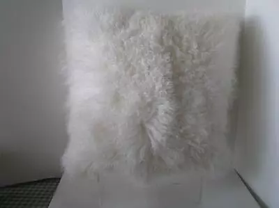 Mon Chateau Mongolian White Soft Tibetan Lamb Fur Throw Pillow 17 X17  Zip Back • $38.15